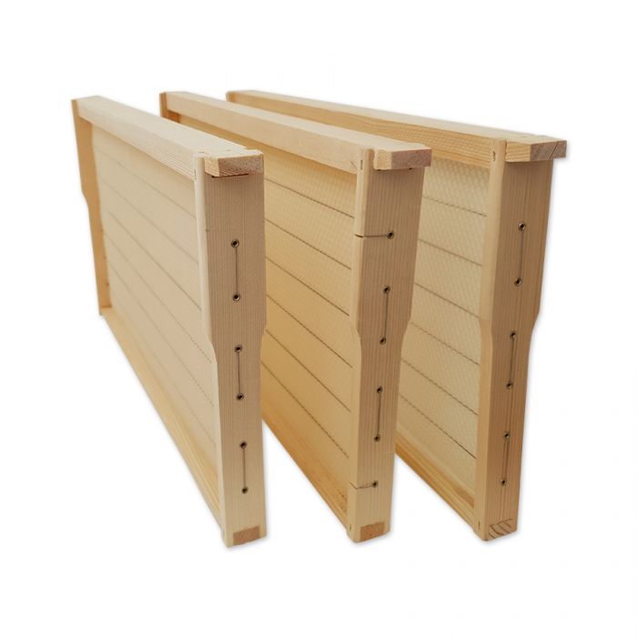 Apimaye 10F F/Depth Brood, 10 Assembled  Wood Frames With Wax Foundation